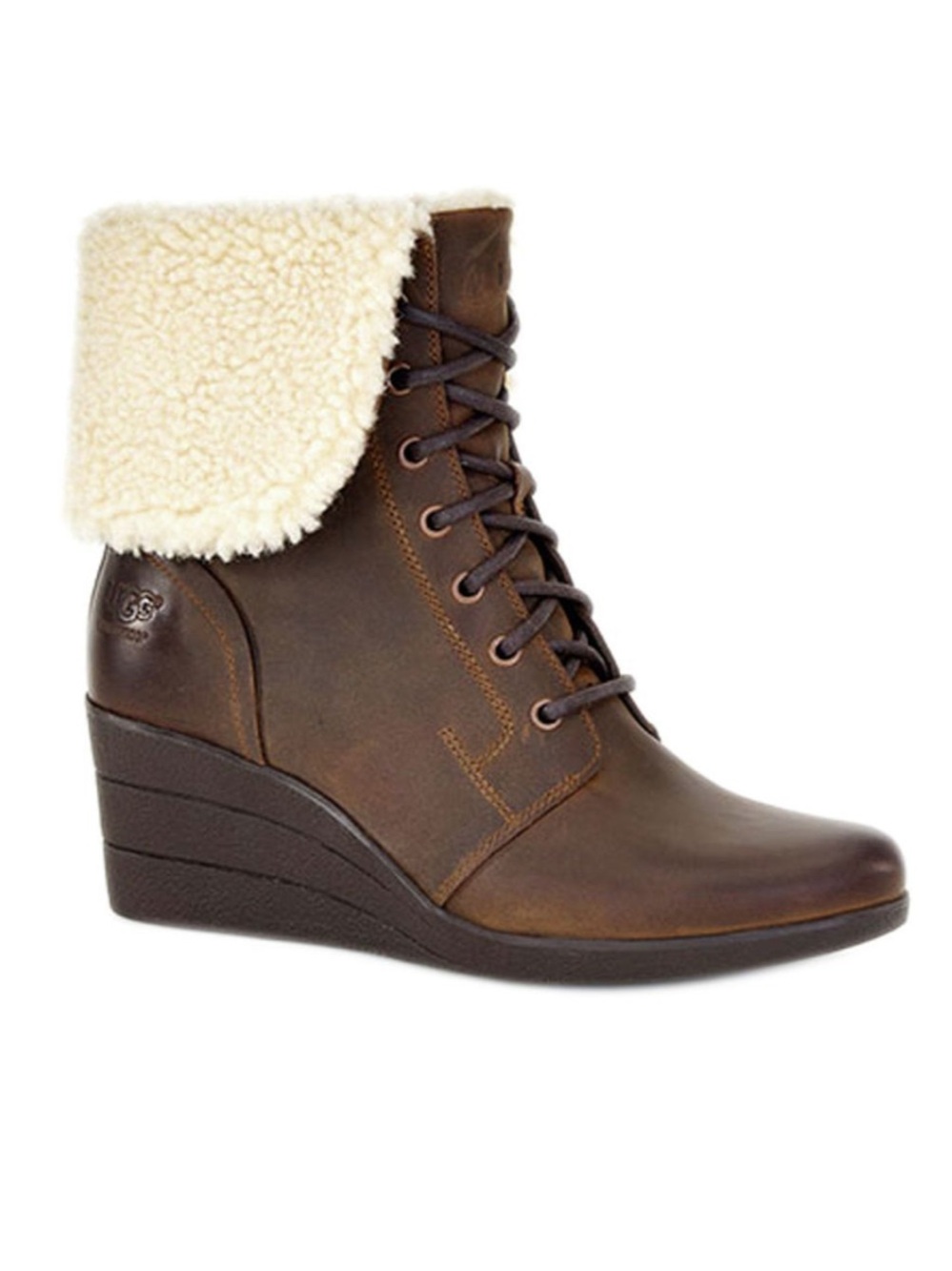 NEW UGG Women's Zea Leather Uptown Wedge Boots Size 9